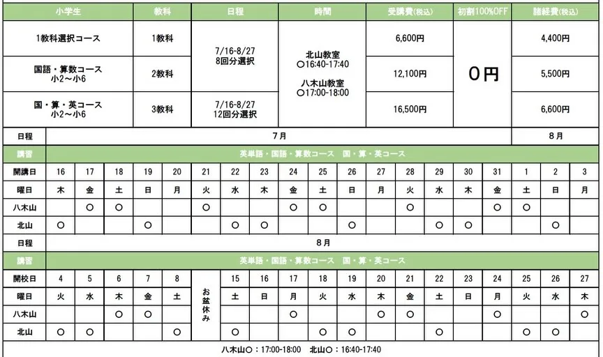 明和塾夏期講習会が7月23日より開始となります。